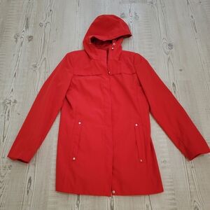 Calvin Klein Red Hooded Rain Jacket